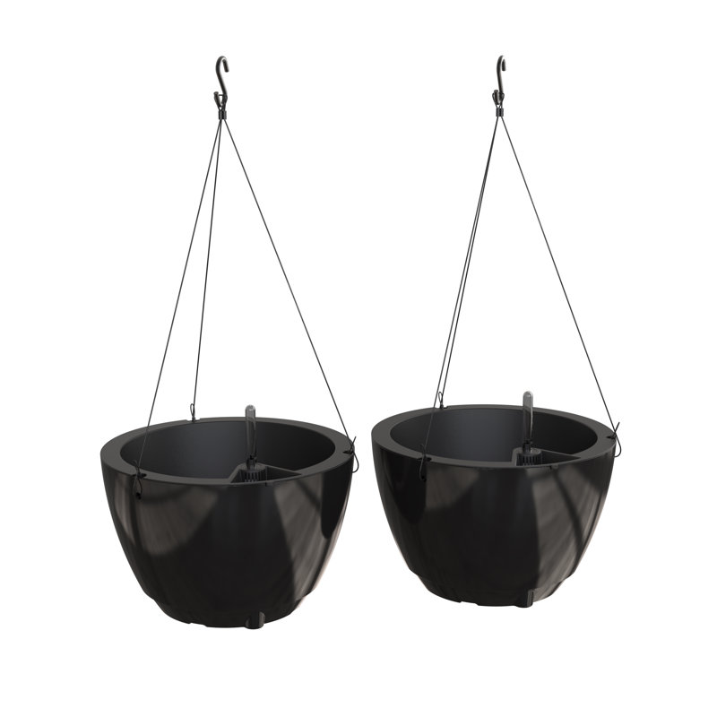 Pot à fleurs suspendu Wetumka, Noir, 2