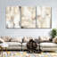«Abstract Soft Beige Triptych», reproduction sur toile-93059280