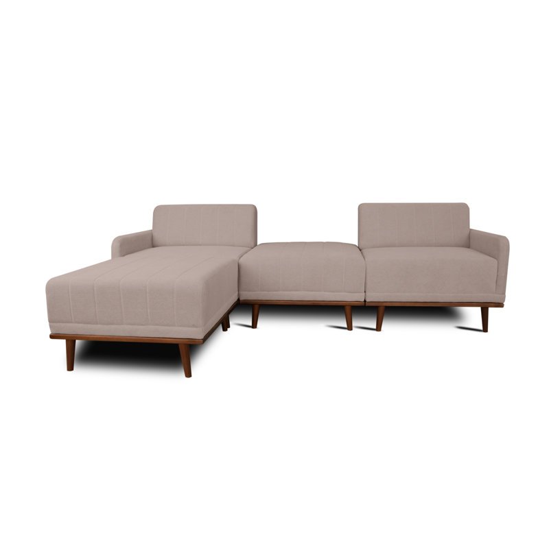 Strouth 4 Seater Sofa & Chaise, Left Hand Facing, Grey Polyester Blend