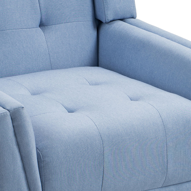 Jaqueze 75.2Cm Wide Tufted Armchair, Blue Polyester Blend