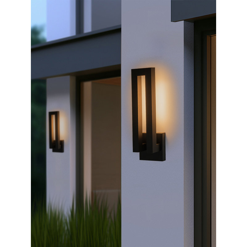 Dimmable Modern Outdoor LED Wall Sconce, 18" H x 6.89" W x 4" D