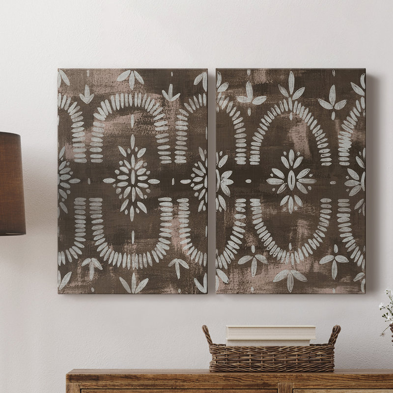 Toile tendue espresso Batik I-Premium Gallery - prête à être accrochée, H 18 po x l 24 po