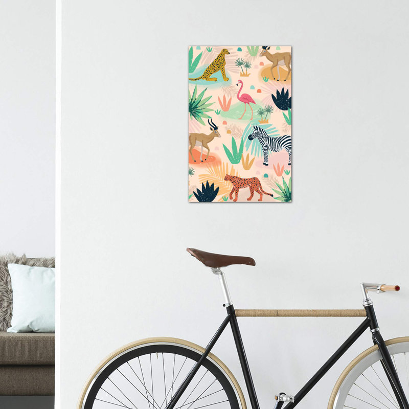 «Everyday Jungle Savannah III» par Lisa White boutons - impression d'art graphique, Pas de tapis, H 26 po x l 18 po x 1,5 po