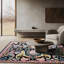 Hand Knotted Wool Floral Area Rug in Black