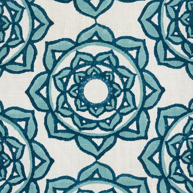 Tissu Schumacher x Molly Mahon rose, Bleu