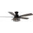 52 Inch Farmhouse Flush Mount Ceiling Fan with Lights, 6 Speeds Black Low Profile Ceiling Fan with Remote