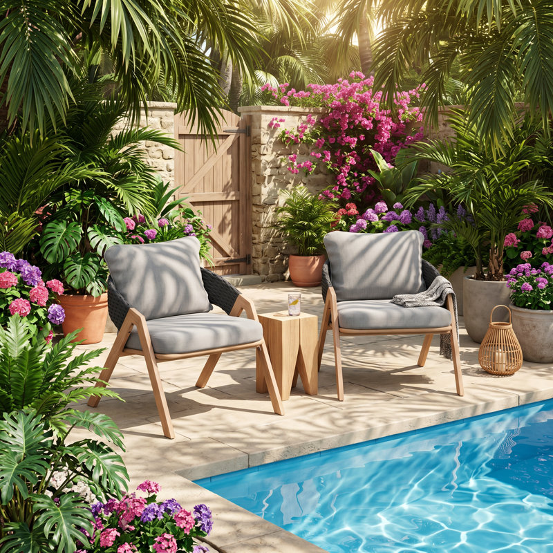 Christopher Knight Home 26" W x 31" D x 27.5" H All-Weather Wicker Rattan Patio Chair with Cushions (Set of 2)