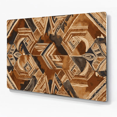 Art mural hawaïen en tissu tapa brun