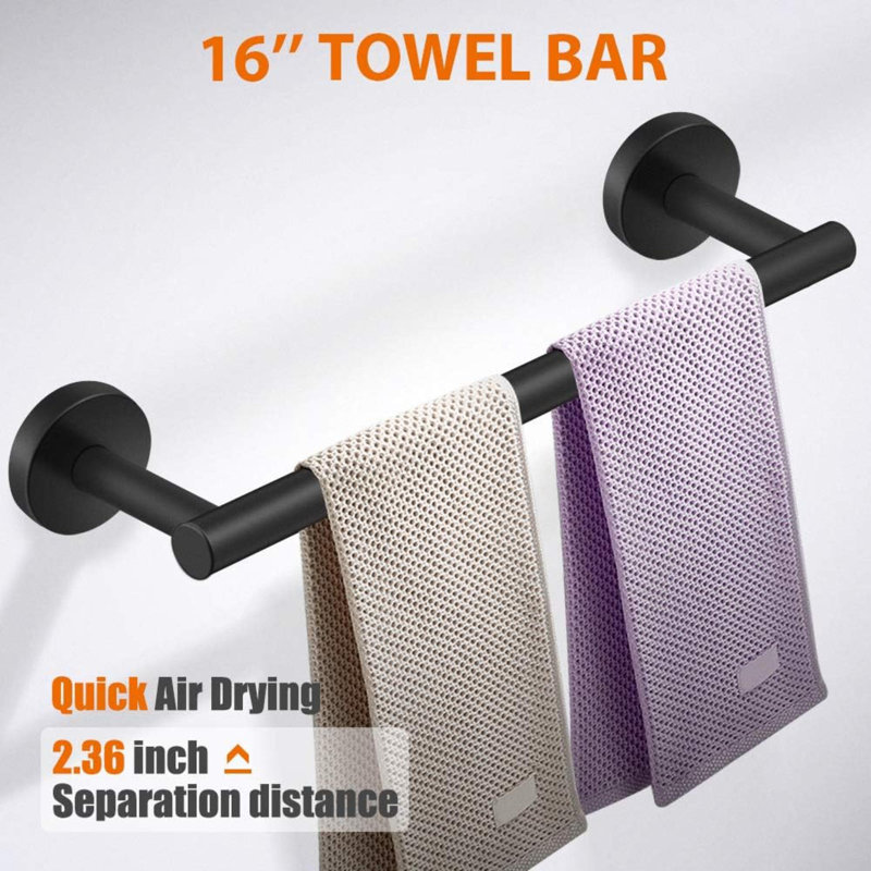 Ensemble d'accessoires de salle de bain porte-serviettes de toilette en acier inoxydable mat