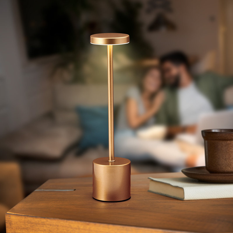 Lampe à DEL rechargeable Mikasa, blanc, 13,3 po, Doré
