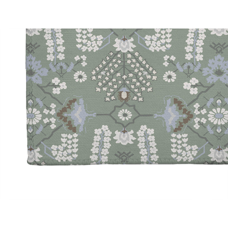 Tapis de cuisine à profil bas Zoey, Sauge, Rectangle 4pi x 6 pi