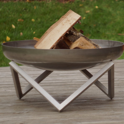 Faisal Round Stainless Steel Wood Burning Smokeless Fire Pit