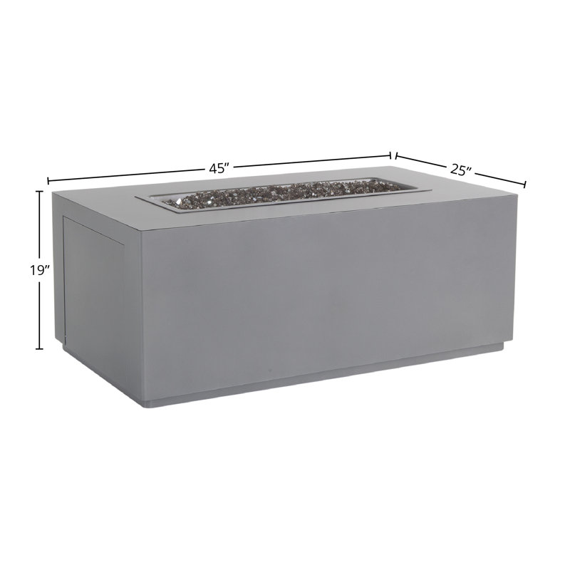 Forma 18" H x 45" W Aluminum Outdoor Fireplace, Copper Creek
