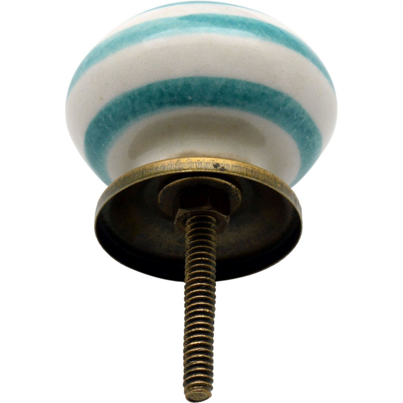 Nicola Spring - Round Ceramic Cabinet Knobs, Turquoise