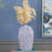 9x3.5x16" Round Blue and White Hand Painted Accent Vase with Fish Pattern-1932349471