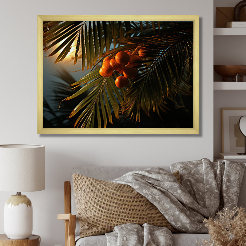 «Palm Trees Palm I», reproduction sur toile, H 34 po x l 44 po x P 1,5 po, Encadrement doré