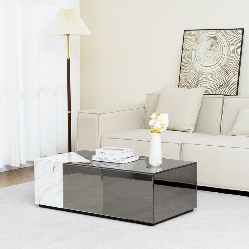 Table basse à miroir moderne, Gris