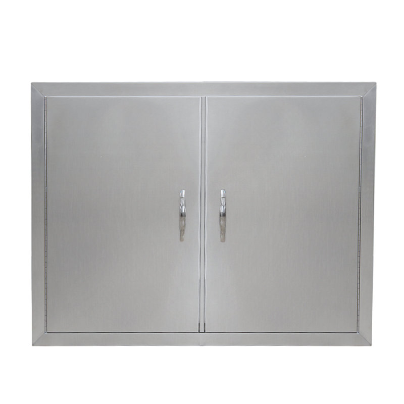 BBQ Access Door, Outdoor Kitchen Double Door, 304 Stainless Steel Flush Mount Door for BBQ Island, Grilling Station, Outside Cabinet