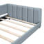 Lit plateforme tapissier grand et simple TG, lit mère et enfant, similicuir, gris