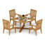 6 Seats 7 Pcs Grade-A Teak Wood Dining Set: 60" Round Table And 6 Caranas Arm Chairs #11Ca1206-221767539
