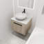 Ensemble de meuble-lavabo moderne 24 po avec lavabo en céramique 24 po. Ensemble de meuble-lavabo mural en chêne blanc avec porte à fermeture en douceur.-488765001