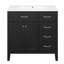 Meuble-lavabo 36 po avec lavabo, meuble-lavabo noir avec tiroirs, structure solide et panneau de fibres à densité moyenne-1058768887