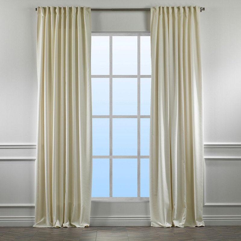 Room Darkening Single Curtain Panel, 260cm Width x 450cm Drop, Cream