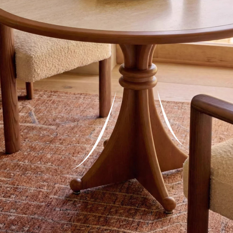 Brown Small-sized Multi-functional Round Table, 29.52"H x 43.3"L x 43.3"W