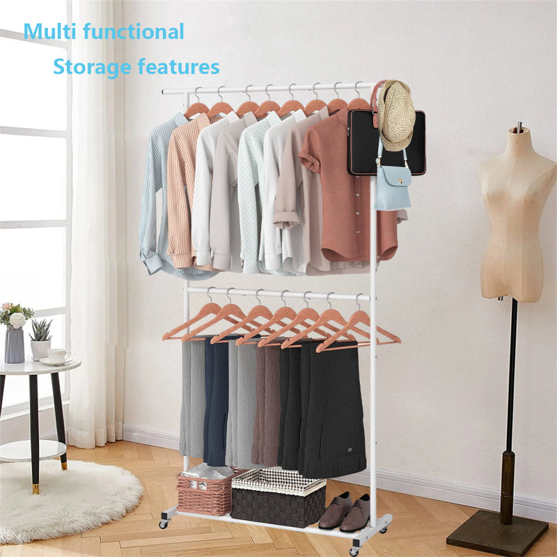 Cintre multifonctionnel pour vêtements, robes, manteaux et sacs, Blanc