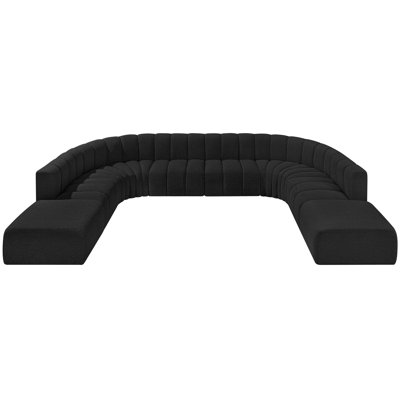 Hurlburt Upholstered Curved Sectional with Ottoman Reversible