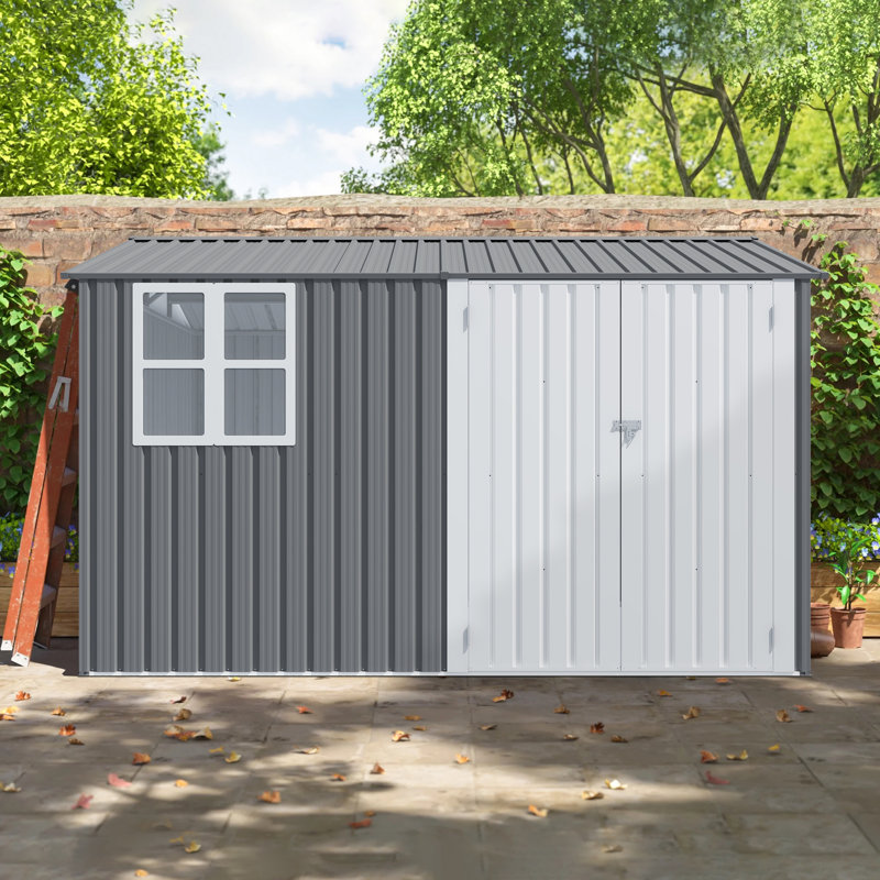 Remise de rangement en métal, 76.38" H x 143.7" W x 93.7" D