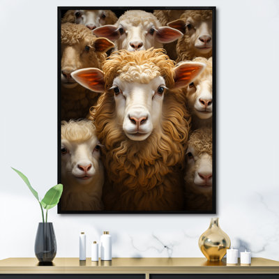 «Sheep Familly Harmony - Animals», reproduction sur toile