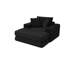 Chaise longue sans os de 133 cm, canapé-lit modulable en velours côtelé, noir