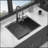 Gunmetal Black Drop In Topmount 18 Gauge Stainless Steel Kitchen Sink