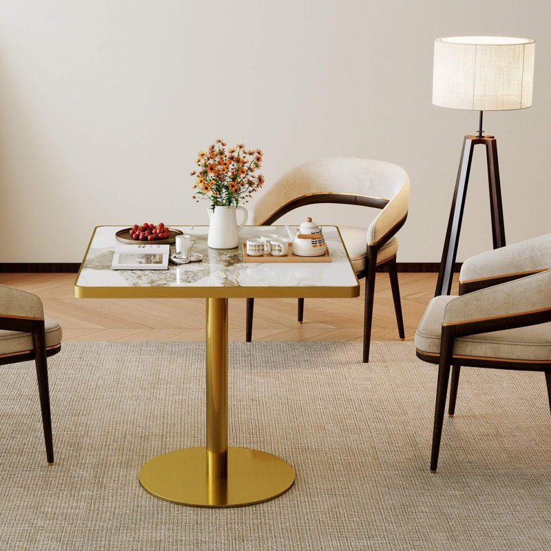 Table bistro 31,5 po Modern Glam, Gold