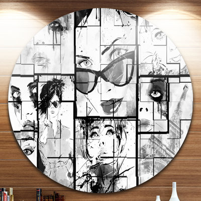 « many filles collage », impression sur métal