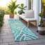 Tapis bleu sarcelle en polyester tissé à la machine intérieur / extérieur Alleigh-2068870278