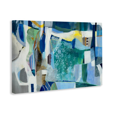 Blue Tone Eclectic Abstract Canvas, design by Jill Martin