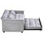Lit convertible, velours avec coussins et sangles, lit moderne gris, revêtement, structure stable 3 en 1,