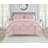 DESIGN STUDIO Scallop Ruffle Blush Pink Garment Washed Soft Solid Quilt Set-1350940882