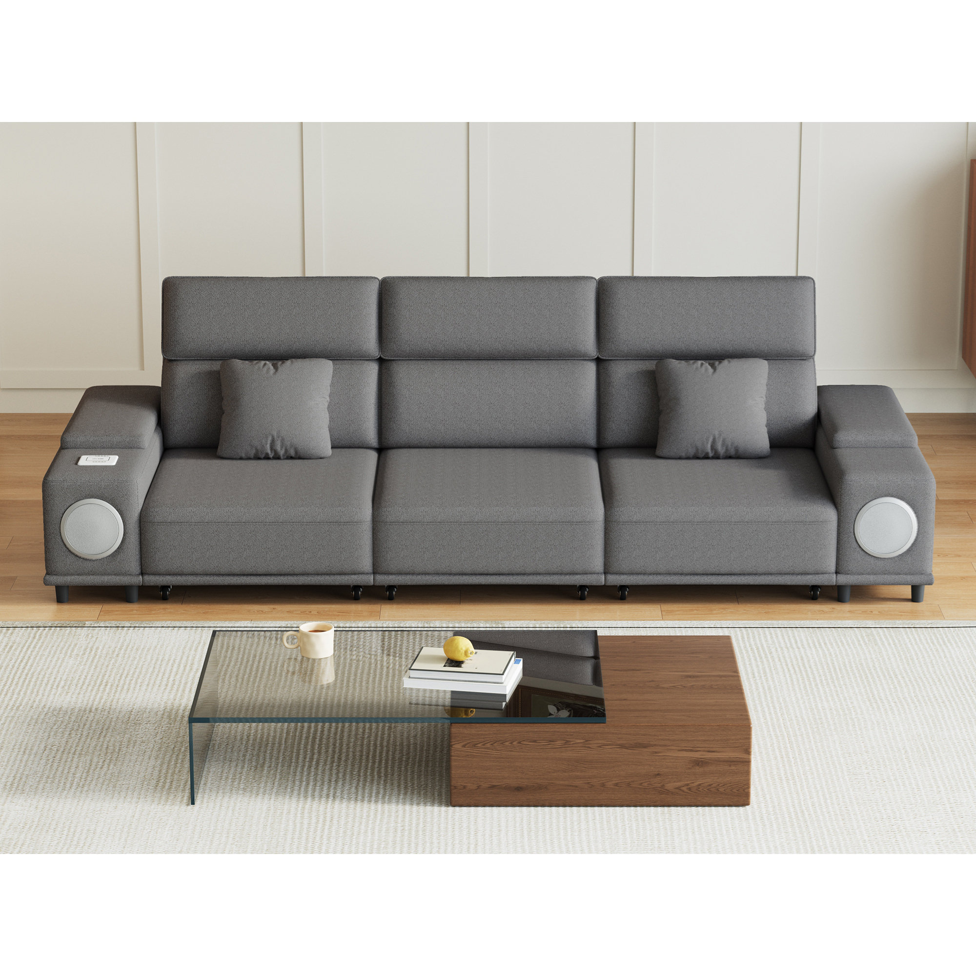Remote Control Sofa Latitude Run® Power Recliner Sofa with Remote Control - Wayfair Canada