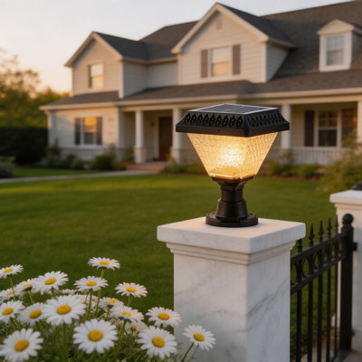 Solar Post Cap Lights Color Changing Led Fence Lights Waterproof Decorative Column Lights Patio Garden Wall Decor
