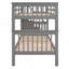 Lit superposé simple avec trois tiroirs pour la chambre à coucher, dortoir - gris Stairway