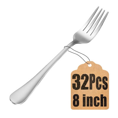  32 Piece Dinner Forks Set, Food-grade Stainless Steel Silverware Forks, 8 Inch Cutlery Fork, Metal Fork For Home, Kitchen Or Restaurant, Mirror Polished, Dishwasher Safe