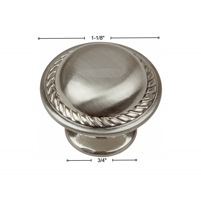 1 1/8" Diameter Mushroom Knob, Satin Nickel