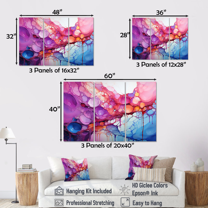 Bushong - ensemble de peinture sur toile, H 28 po x l 36 po x P 1 po, Toile tendue