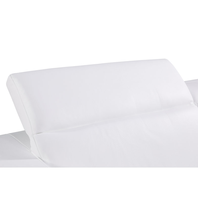 Raymod Top Grain Genuine Italian Leather Square Arm Sofa, Gold, White