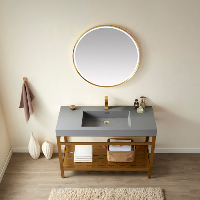 Ensemble de meuble-lavabo simple 48 po avec miroir Knute