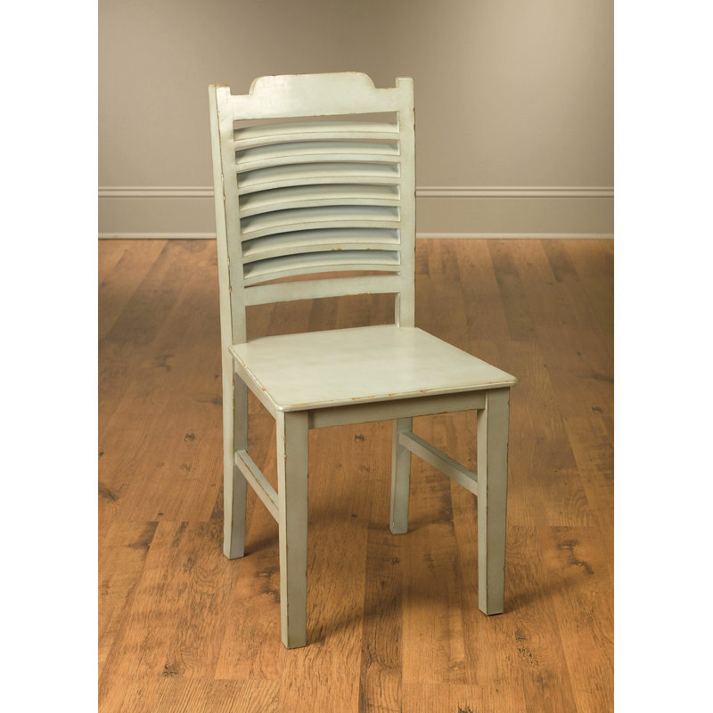 Solid Wood Dining Chair, Blue / Gray