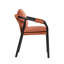 Chaise de salle à manger d'extérieur en eucalyptus noir avec coussin rouge Cezar - ensemble de 2-433840504-433840506